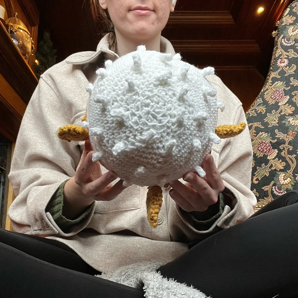 Hand Crocheted Ziggy the Puffer Fish Stuffed Animal Plushie! - Picture 3 of 13